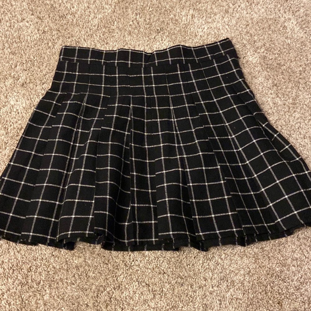 Black and White Grid Skirt